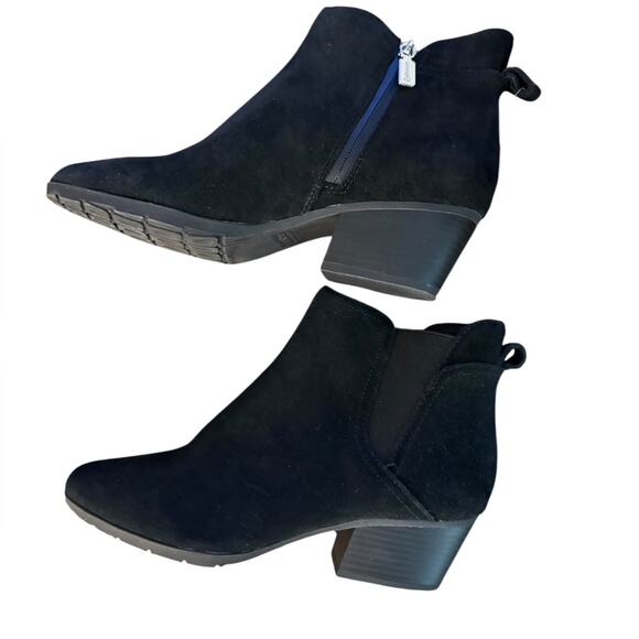 NWOT Blondo Verena Side Zip Black Waterproof Suede Booties – Sz 8.5M - Picture 8 of 10